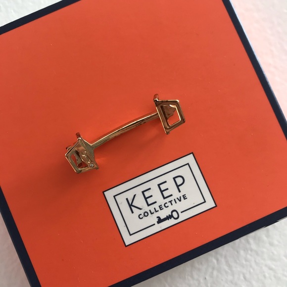 Large Pave Arrow Turquoise/ Pave Gold - Picture 4 of 4